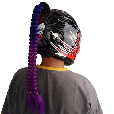 Motosiklet dəbilqələri | Suction Cup-Style Colorful Double - blue-and-purple-stitching