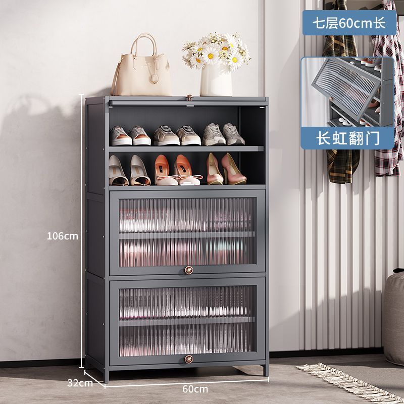 Estante de zapatos multicapa doméstico ligero a prueba de polvo armario de zapatos puerta de entrada estante multifuncional piso armario de almacenamiento de zapatos