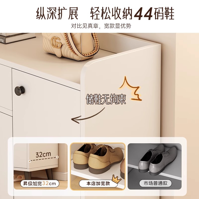 Armario de zapatos doméstico nuevo tipo 2025 explosión interior almacenamiento integrado armario contra la pared armario portail rack de zapatos