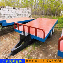 二轴转盘式全挂车平板 勾机板车挖掘机运输全挂拖车 集装箱拖挂车