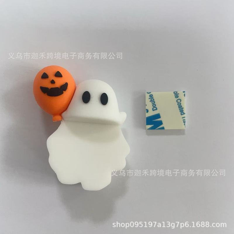 跨境新品Halloween万圣节扫把黑猫南瓜幽灵手机壳配件小装饰盲盒|undefined