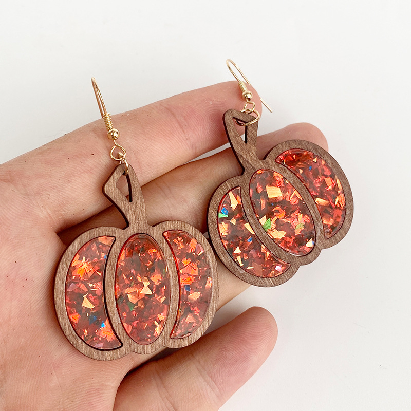 Daily, Shopping Occasion 1 Pair Halloween Retro Pumpkin Arylic Drop Earrings