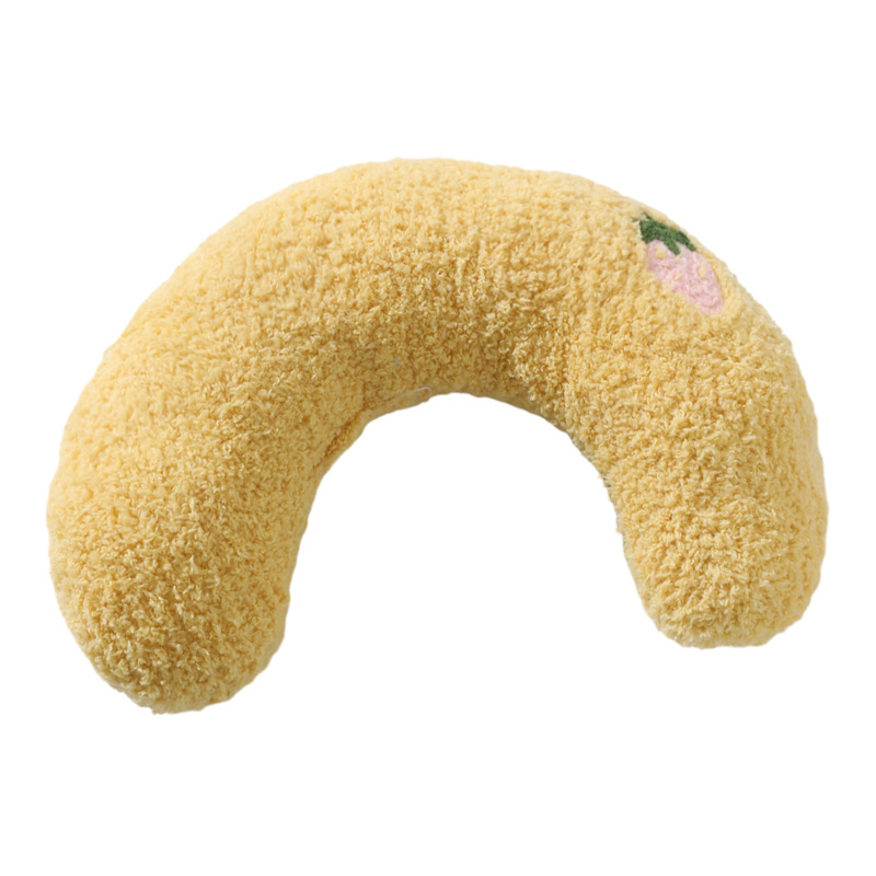 Fábrica nuevo peluche terciopelo mascota medio mes almohada gato almohada paso leche sueño profundo almohada en forma de U en stock al por mayor