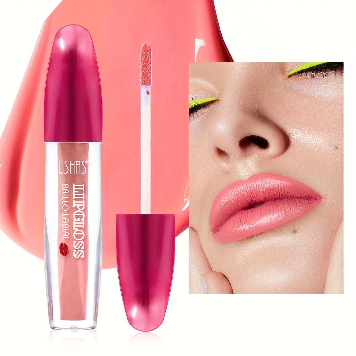 USHAS Europa y América Punto transfronterizo Brillo de labios Impermeable Hidratante Fácil de colorear Taza antiadherente Lápiz labial líquido de larga duración LG2540B