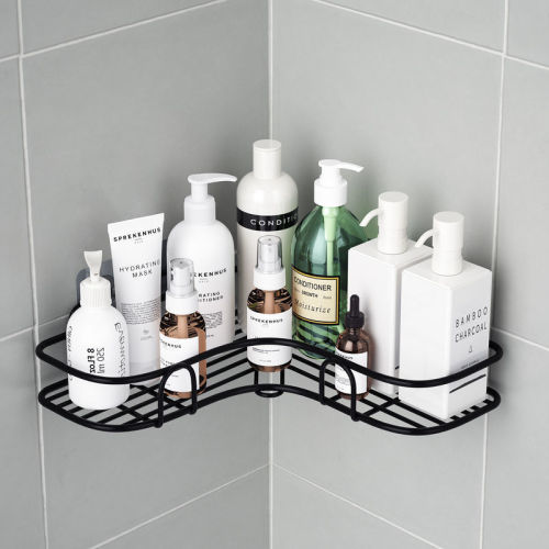 Perforation-free triangular shelf kitchen bathroom storage rack toilet corner wall-mounted multifunctional shelf