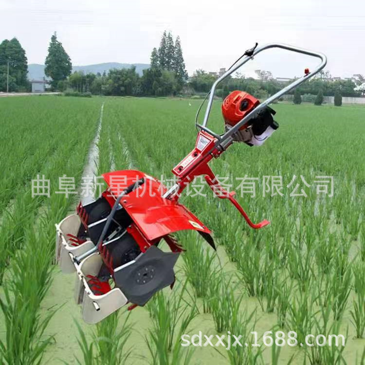 双行插秧机三行水田锄草机汽油动力手扶拔草机水稻田锄草机