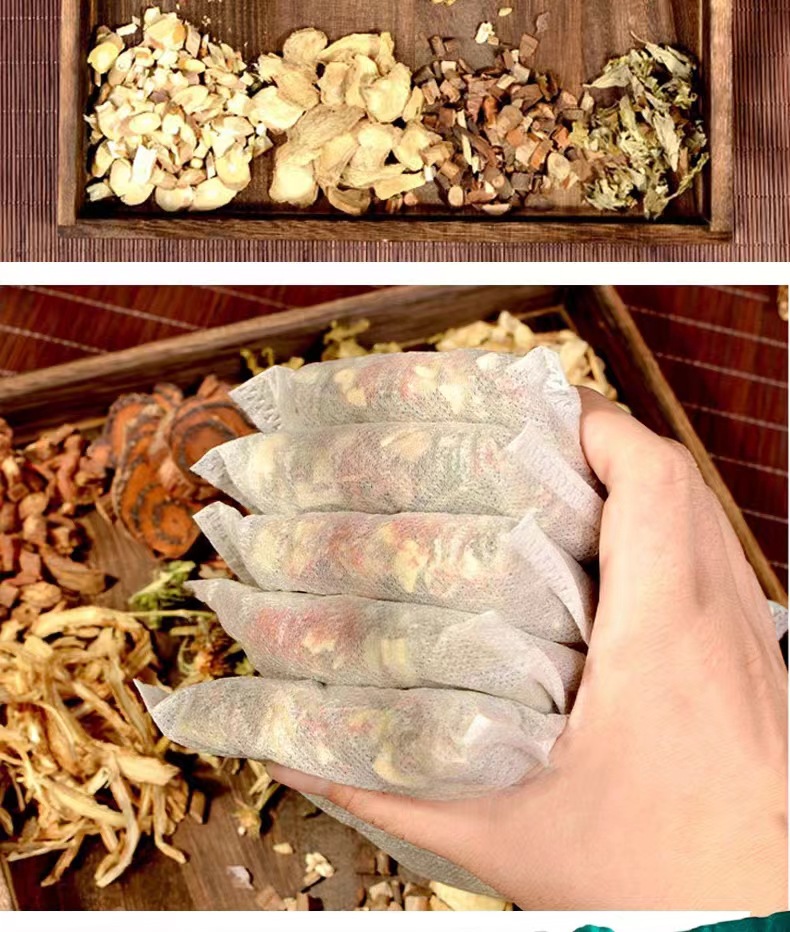 Herbal Foot Soak Bags Zu Yu Bao with Mugwort Leaf Ginger and Safflower for Sleep Support and Foot Deodorizing 100 Bags preparation