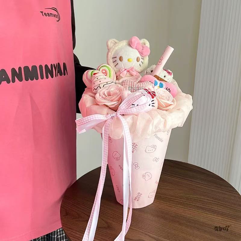 生日礼物创意可爱成品HeIIoKitty奶茶桶玩偶花束送女生闺蜜伴手礼|undefined
