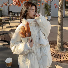 实拍白色羽绒服女2024年新款冬季大高中学生高级感炸街白鸭绒外套