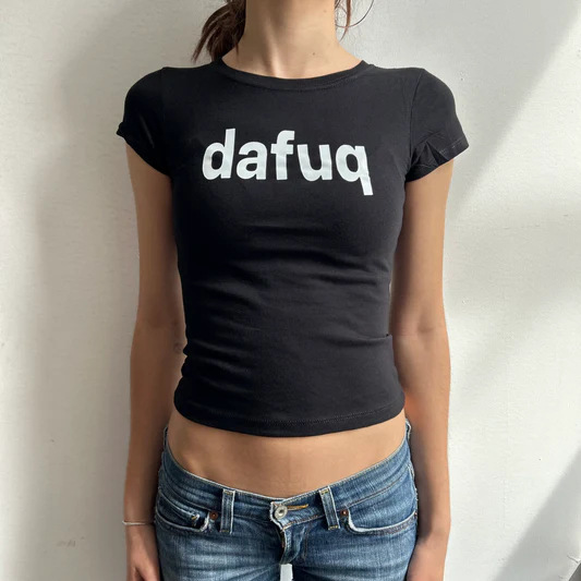 girlsroom アメリカの女性の夏の新しいレタープリントタイトなホットガールへそラウンドネックイン半袖 T シャツ|undefined