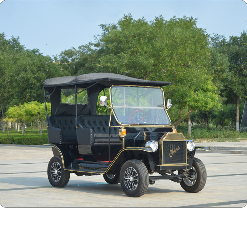 Electric Vintage Car, Four-Wheel Sightseeing Car, 5-Seater, Direct Supply from the Manufacturer, Suitable for Scenic Spots, Touring, Rv Viewing, Golf Cart