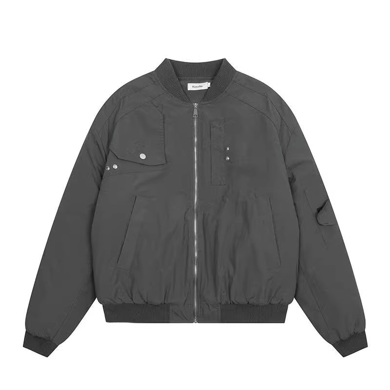 Retro baseball jersey, high arcade workwear jacket, men's spring and autumn design sense, pilot jacket_voghion.com