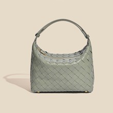 2025新款女包真皮编织饭盒包清新百搭腋下包羊皮小众高级感手提包