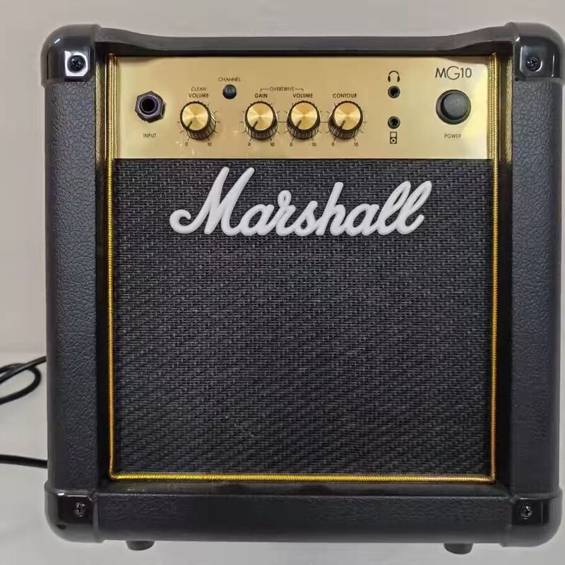 Marshall Electric Guitar Amplifier Mg10 Portable Audio Distortion Overdrive Outdoor Performance Speaker