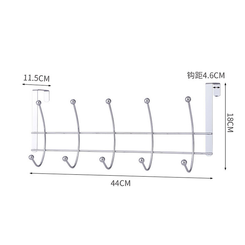 Puerta de Casa gancho trasero galvanoplastia diez perlas sin clavos multi-Colgante rack dormitorio rack de almacenamiento extraíble ropa de hierro sin costura