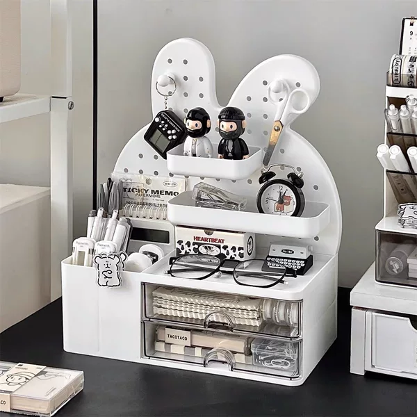 Desktop Rabbit Hole Board Storage Rack Office Student Dormitory Desk Pen Holder Desk Drawer Storage Box Finishing