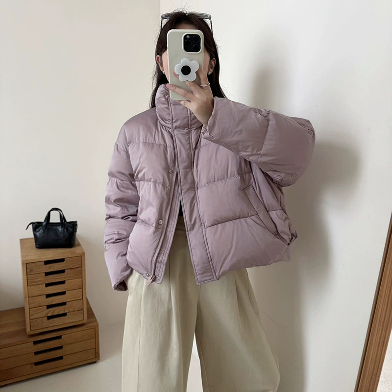 Женский короткий пуховик с перламутровым эффектом, новинка зимы 2025 года, высококачественная утолщенная пуховая куртка из белого утиного пуха 90%, теплая верхняя одежда.
