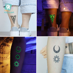 New Product Cross-border Waterproof Glow-in-the-Dark Tribal Style Glitter Tattoo Sticker