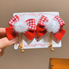 Children's festive hairgrip, hair accessory with bow, Chinese style, no hair damage