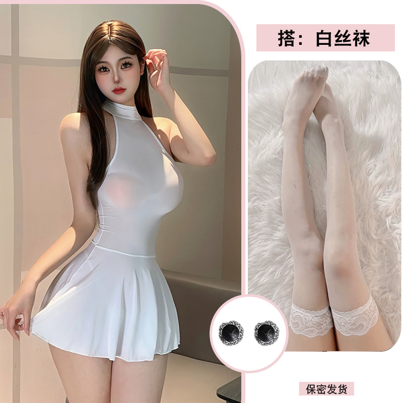 흰색 + 젖꼭지 + 흰색 스타킹