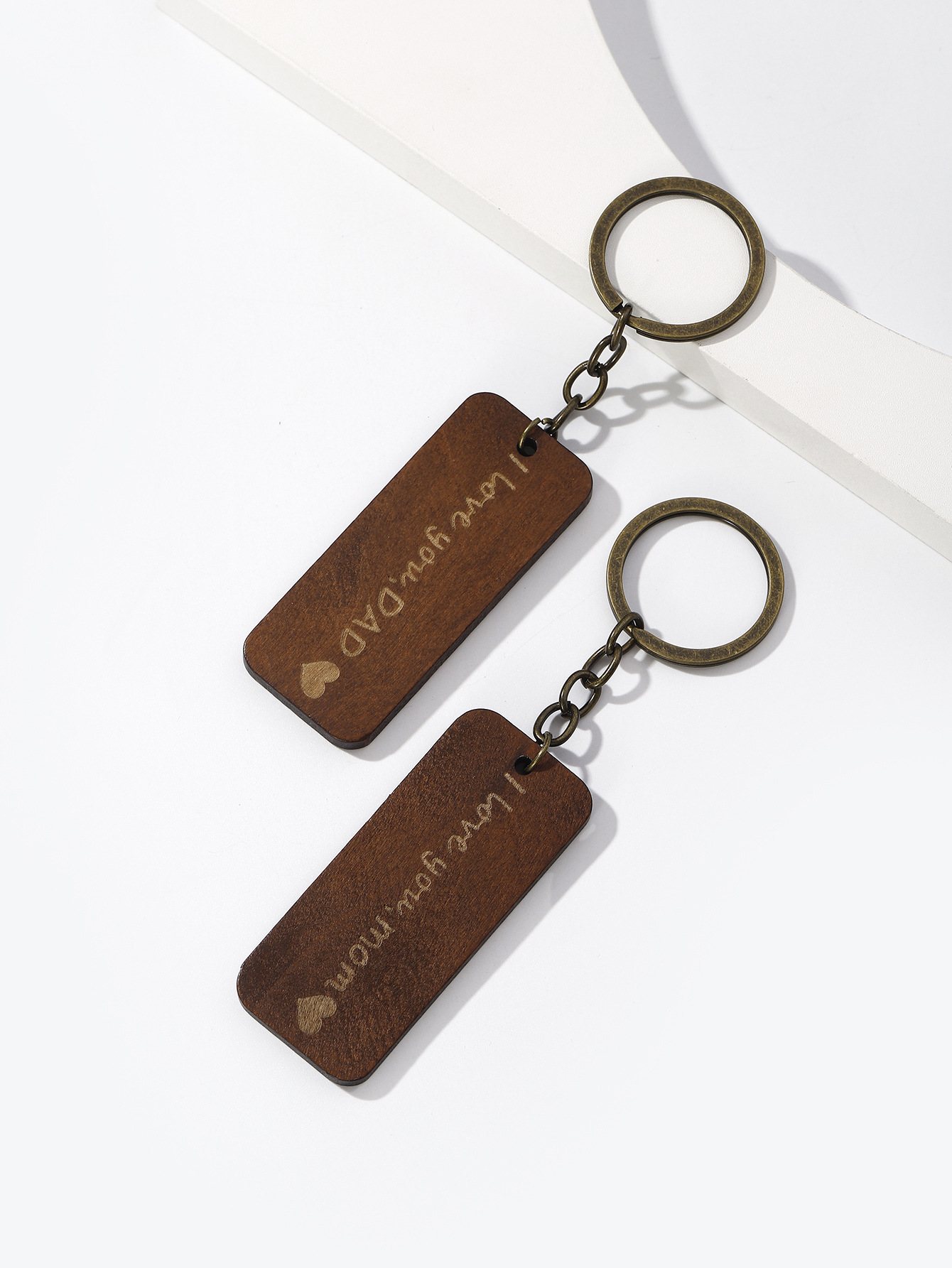 Simple Style Geometric Letter Wood Mother'S Day Father'S Day Unisex Keychain display picture 26