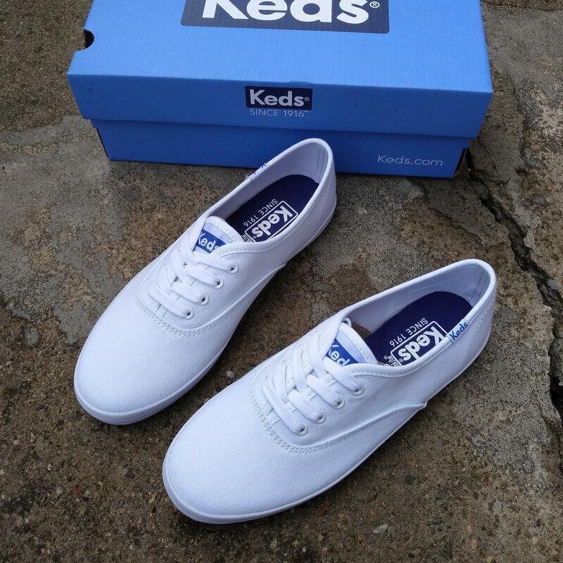 Keds Small White Shoes Thin-soled Thick-soled Canvas Leather Shoes for Students All-match Taylor Zheng Xiujing Same recommend Flat-soled Height
