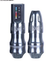 Pluma de tatuaje inalámbrica Liqi Tattoo Dual Battery EXO con motor de copa hueca para tatuajes, corte y sombreado, transfronterizo.