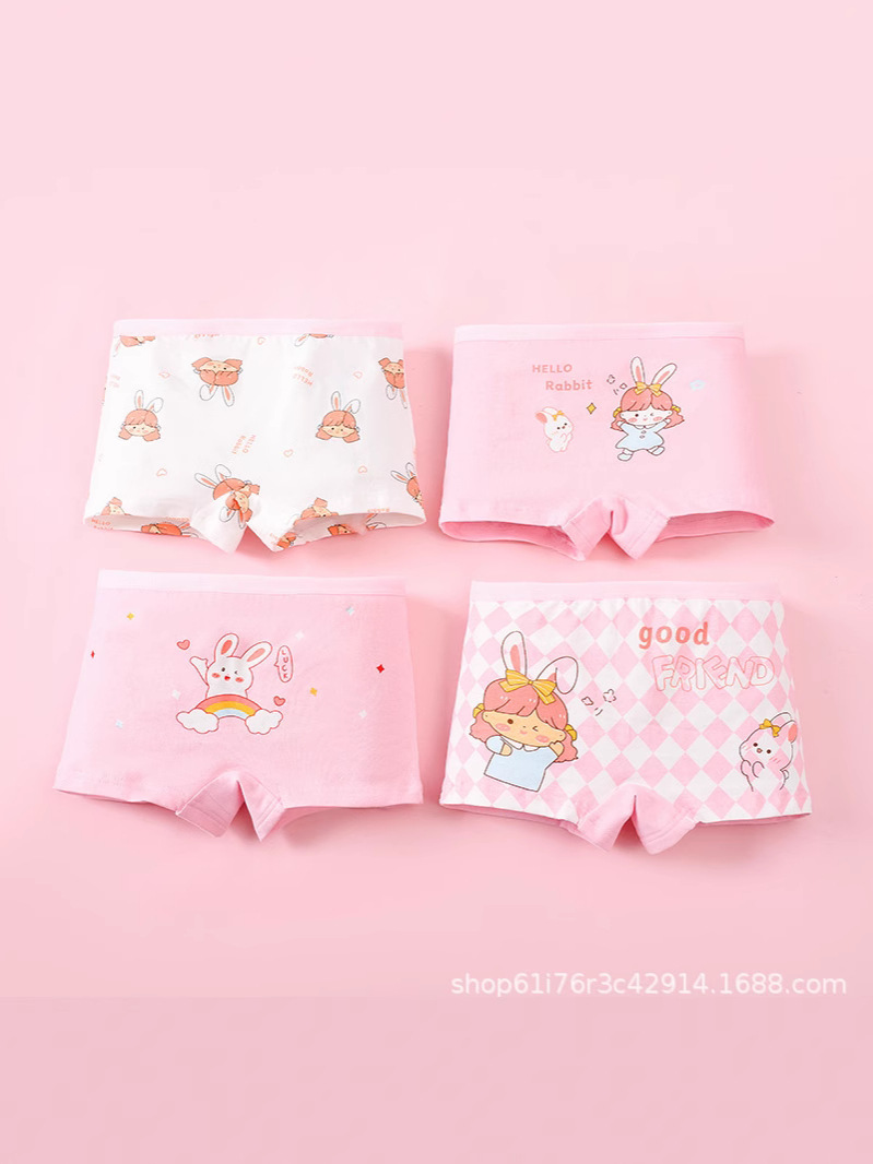 Cross-Border Girls' Underwear, Pure Cotton, Class A, Children's Boxer Shorts, Little Girls' Baby Shorts, All-Cotton Antibacterial Safety Pants