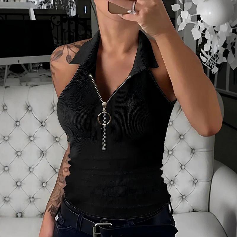 New hot girl style off-shoulder zippered slim-fit camisole for women, off-shoulder slimming inner wear, tight-fitting sleeveless base top New hot girl style off-shoulder zippered slim-fit camisole for women, off-shoulder slimming inner wear, tight-fitting sleeveless base top