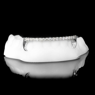 Canine moissanite inlaid braces Europe and the United States cross-border hot grill GRILLZ