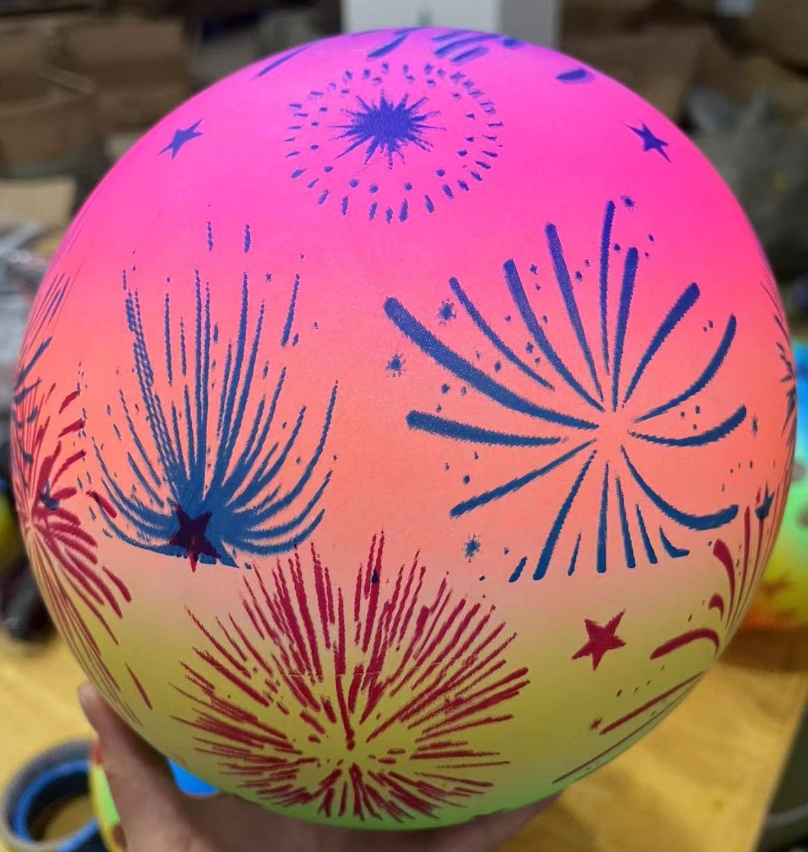 9寸PVC彩虹球儿童玩具皮球充气弹力球多款图案夜市热卖爆款拍拍球详情7