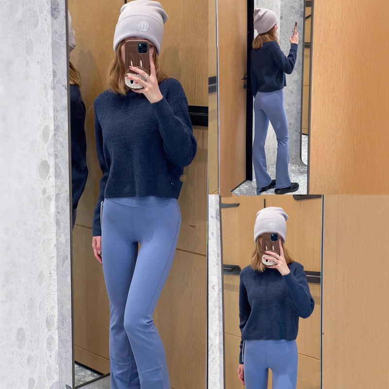 Lulu's Same Style Half Turtleneck Sweater for Women in Autumn and Winter Loose French Style Knitted Blended Threaded Wool Sweater 9241
