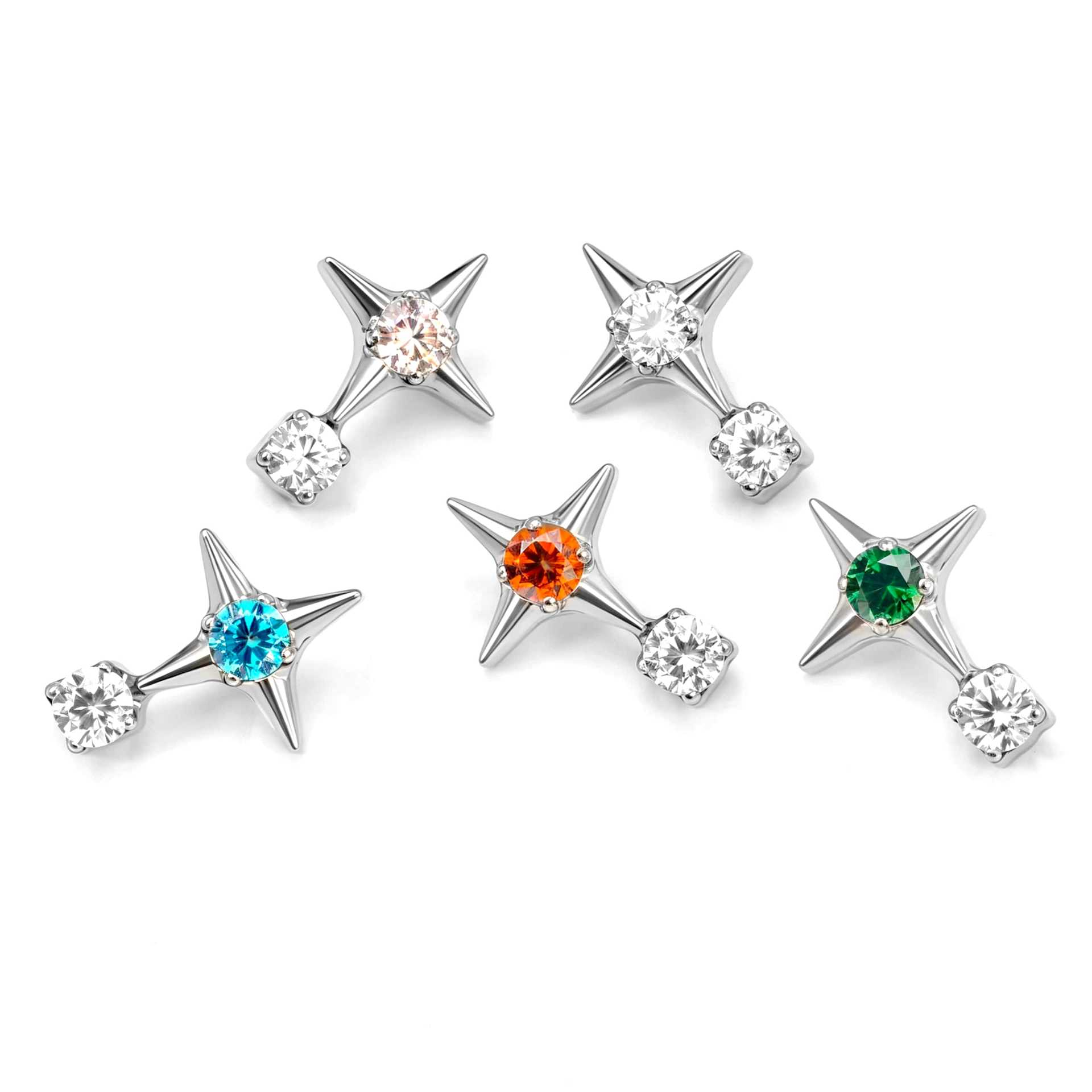 Pointed titanium steel lip stud product view