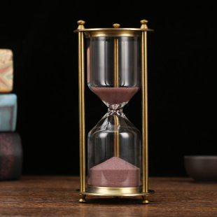 Factory direct supply beautiful time 1917 three-column hourglass timer countdown restaurant hotel zinc alloy 15 minutes