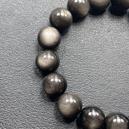 Natural Mexican Double Eyed Silver Obsidian Bracelet High Light One-Eye Obsidian Gold Obsidian Crystal Jewelry Bracelet
