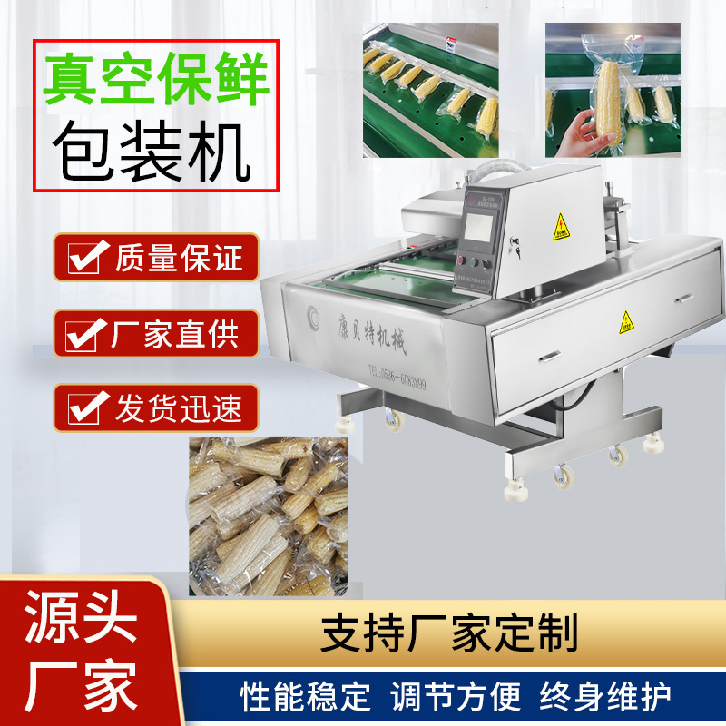 藕丁藕片袋装液体真空包装机 商用全自动连续滚动真空包装封口机