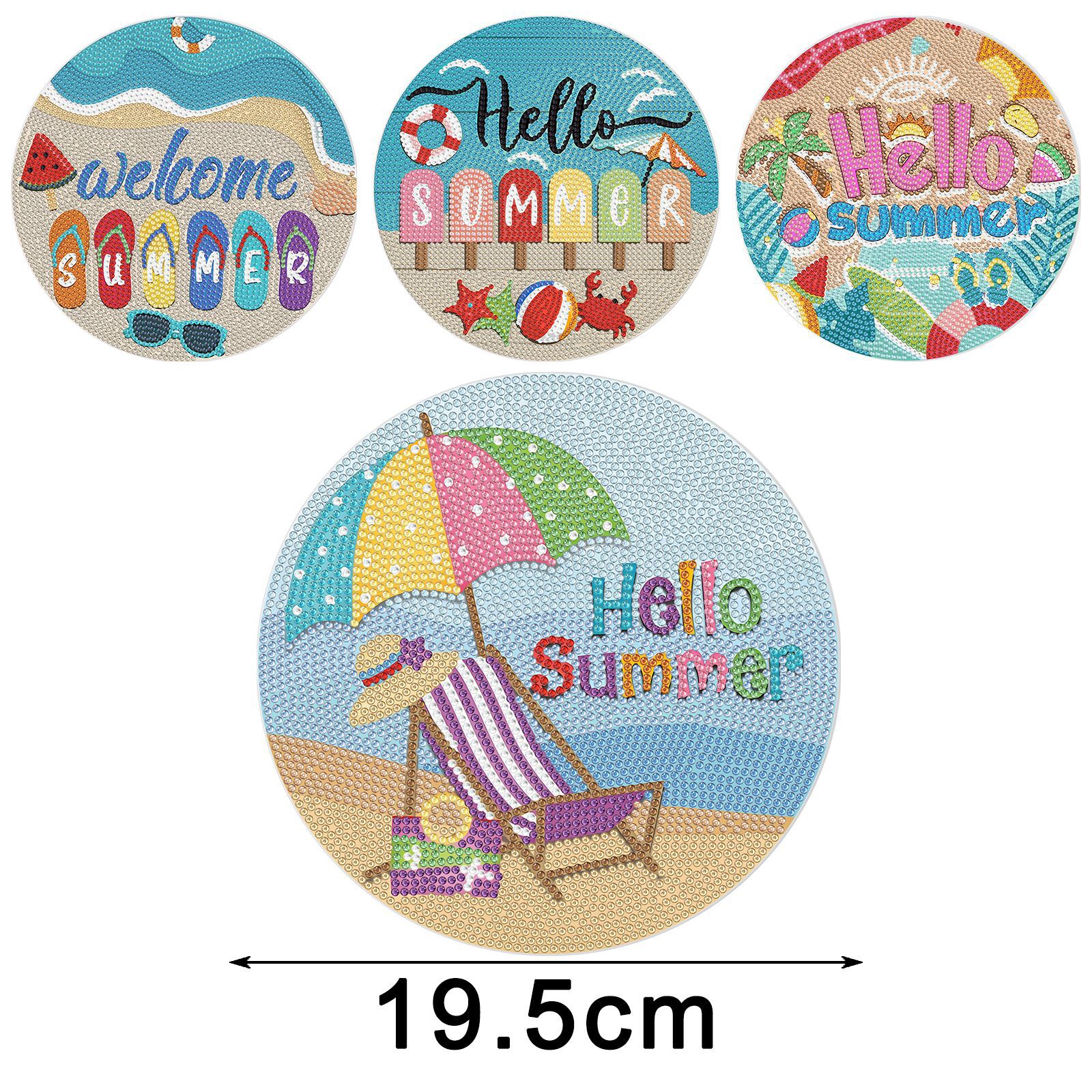 Accesorios para pintura de diamantes, juego de cuatro manteles individuales acrílicos DIY, decoraciones creativas de mandala y flores para restaurantes, disponibles para distribución.