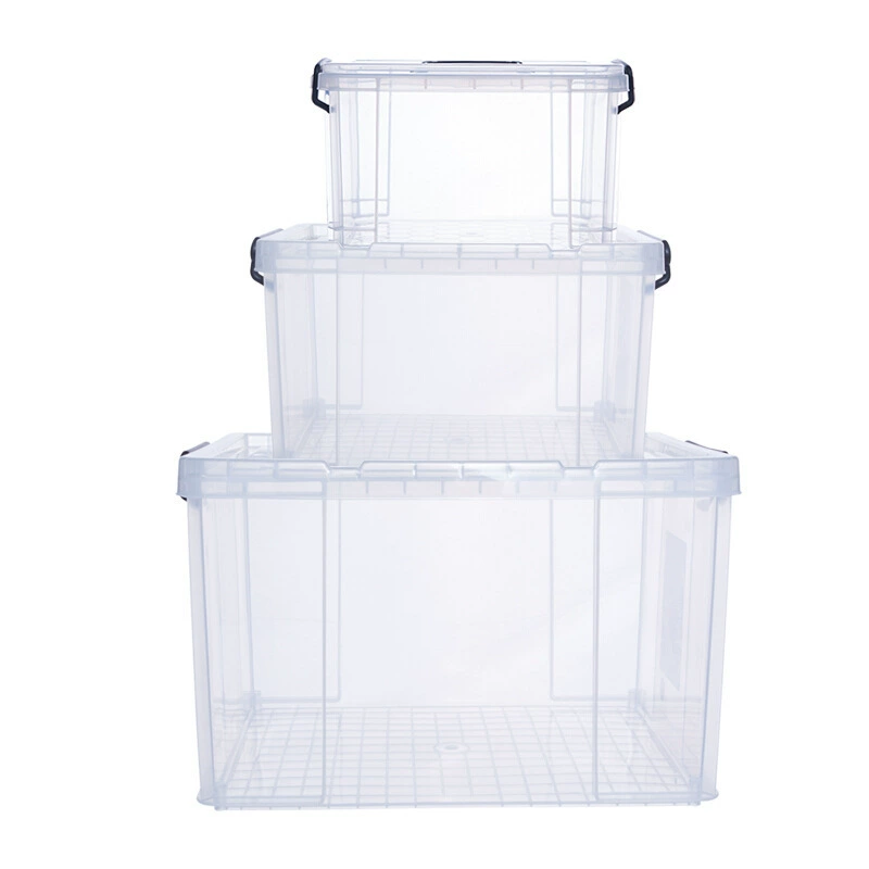 Plastic transparent extra large big handheld storage box, increased thickness