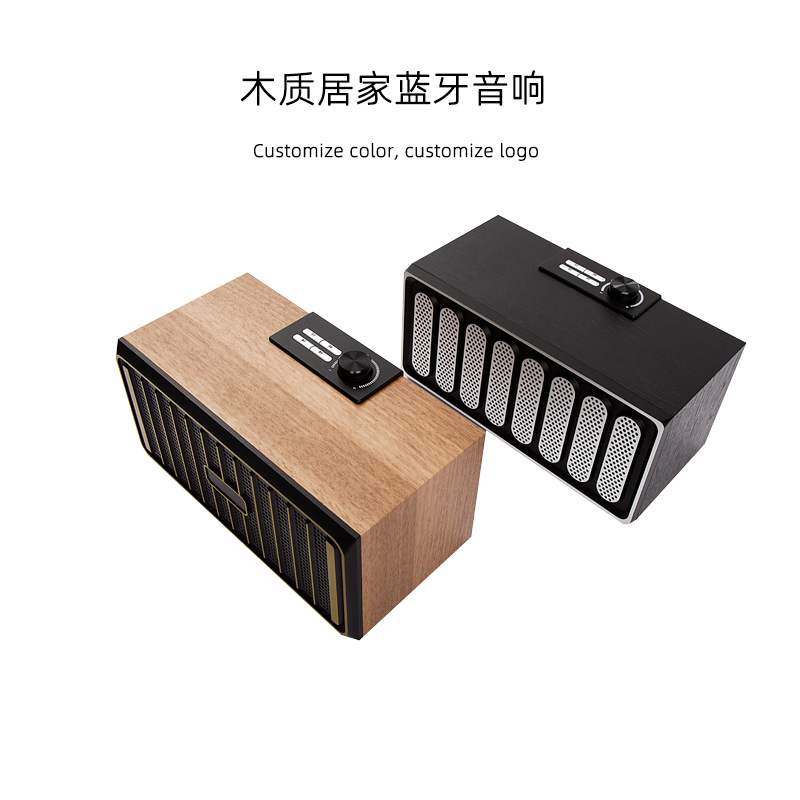 跨境电商经典无线蓝牙音响 新款20W功率木质蓝牙音箱厂家定制logo