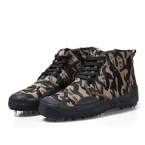 High-top Liberation Shoes for Men and Women Spring/Autumn Construction Site Canvas Shoes Safety Shoes Yellow Rubber Shoes Rubber Liberation Shoes Factory Wholesale