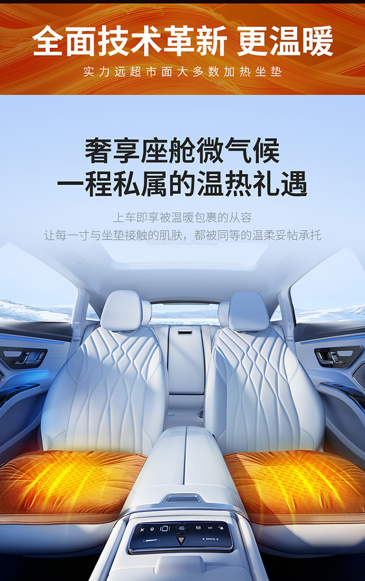 Graphene Heated Car Seat Cushion, Winter Plush Warm Square Cushion, Universal Seat Pad for Office and Car, Dropshipping Available