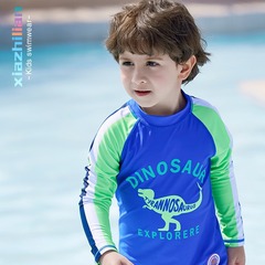 Foreign trade children's swimsuit boys small, medium and large children long-sleeved split sun protection sports swimwear baby surfing suit
