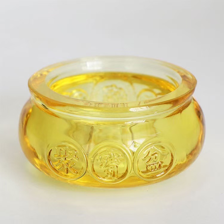 厂家批发黄水晶聚宝盆元宝摆件家居客厅装饰品开业礼品|undefined