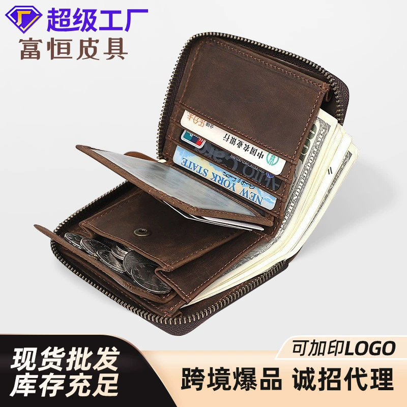 Crazy Horse Кожа многофункциональная сумка на молнии большая емкость