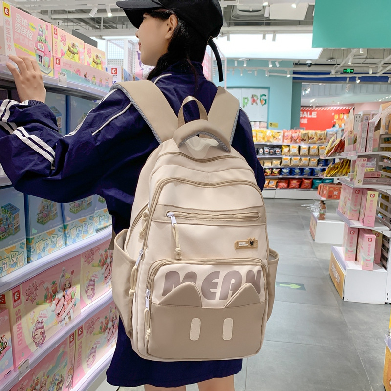 2025 nueva mochila de dibujos animados para niñas, escuela secundaria, escuela secundaria, universidad, estilo universitario, mochila fresca