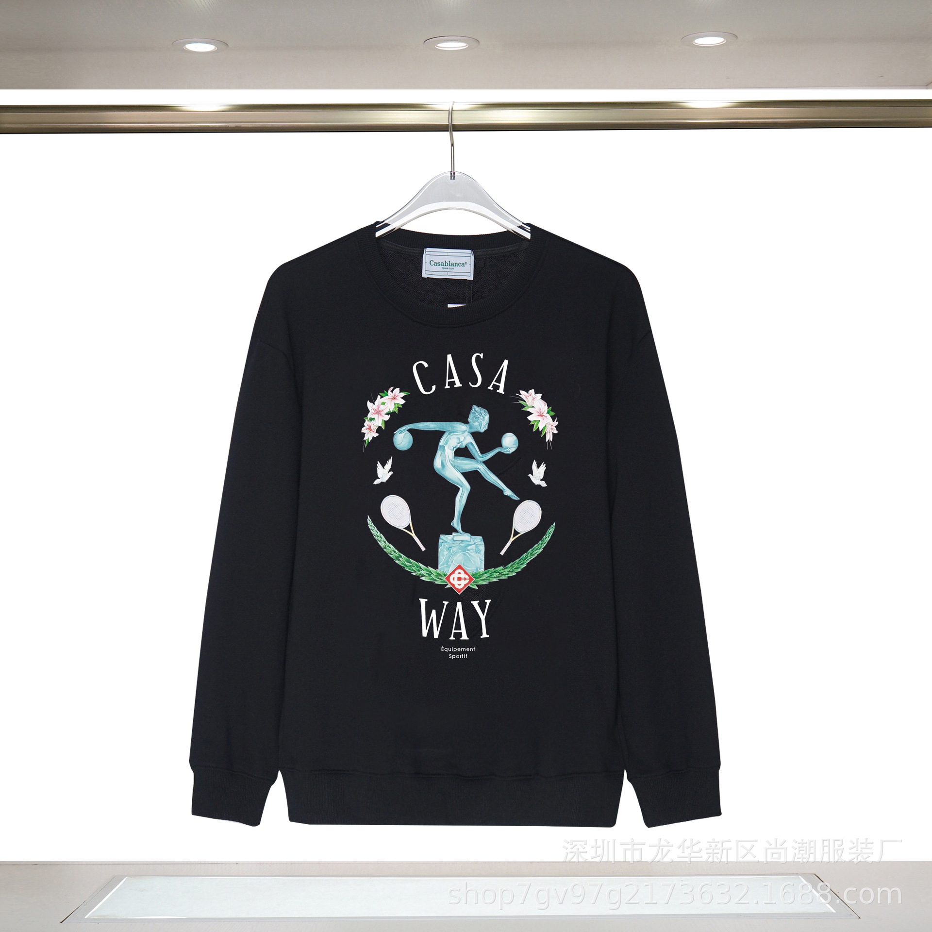 Casablanca Casa Way Graphic Crewneck Sweater Black