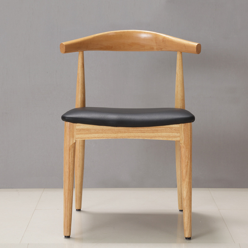 Nordic solid wood horn chair solid wood lean chair desk dining chair conference chair office back restaurant chair