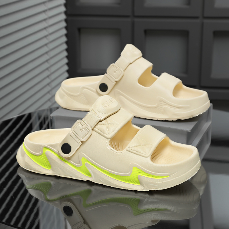 Nuevas sandalias de primavera y verano al aire libre, zapatillas de hombre transpirables de doble uso, suela gruesa, deportes y ocio, zapatos de playa antideslizantes, ropa exterior para hombres