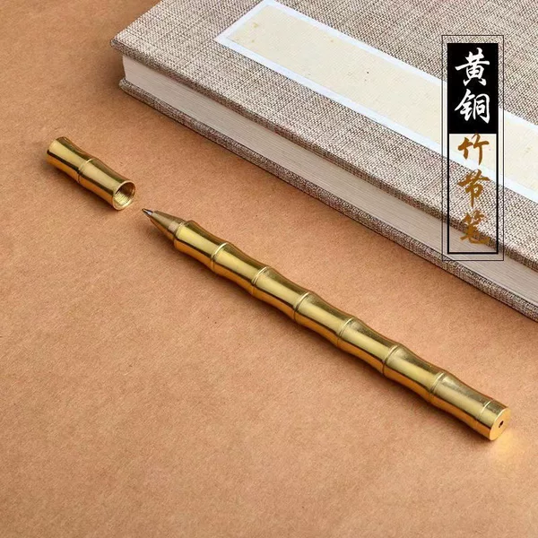 Brass Bamboo Pen Bamboo Shape Gel Pen Personalized Creative Copper Pen Refill Pen holder Bamboo Pen Office