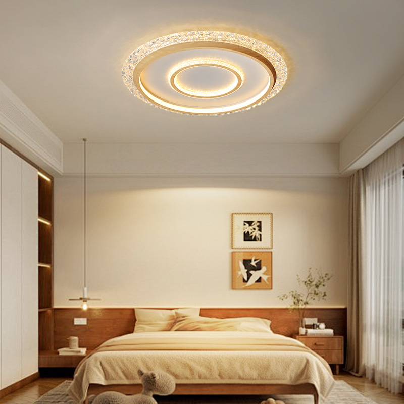 [Selección estricta] lámpara de techo medieval minimalista 2025 nuevo estilo americano retro color nuez super brillante lámpara de habitación para proteger los ojos